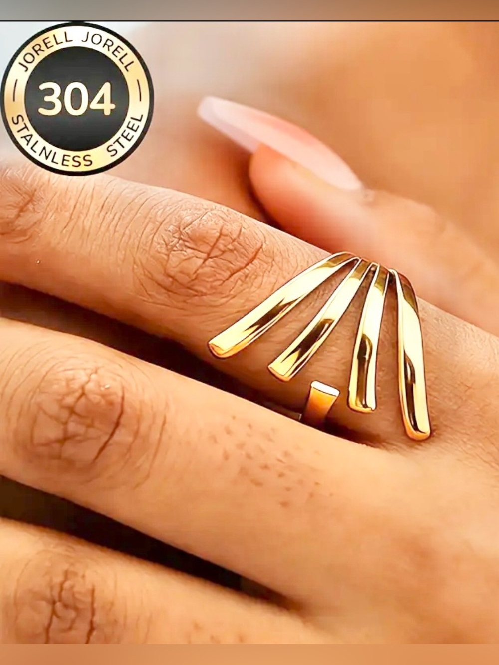 NWT 14k Gold over Stainless Steel Statement  Ring